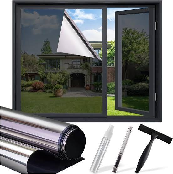 Reflective residential window film applied to a home window