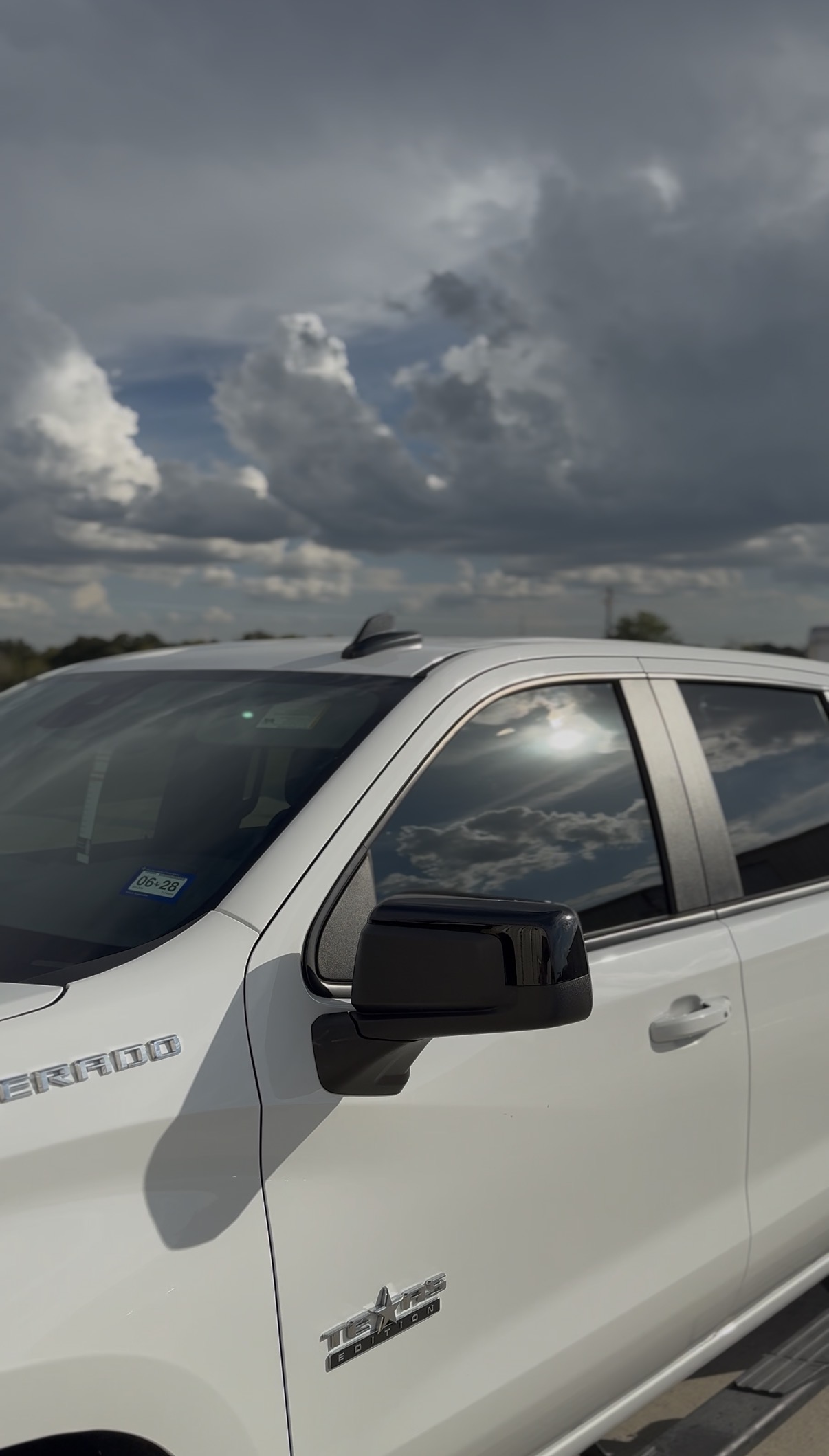 White Toyota Tundra with tinted windows